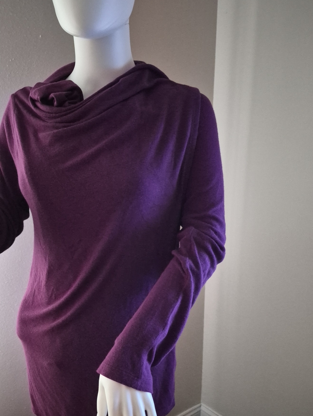 bobeau Deep Plum Cowl Neck Sweater
